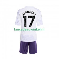 Manchester United Wedstrijdshirt met Korting Alejandro Garnacho 17 Uit Kind 2025-26 Korte Mouw