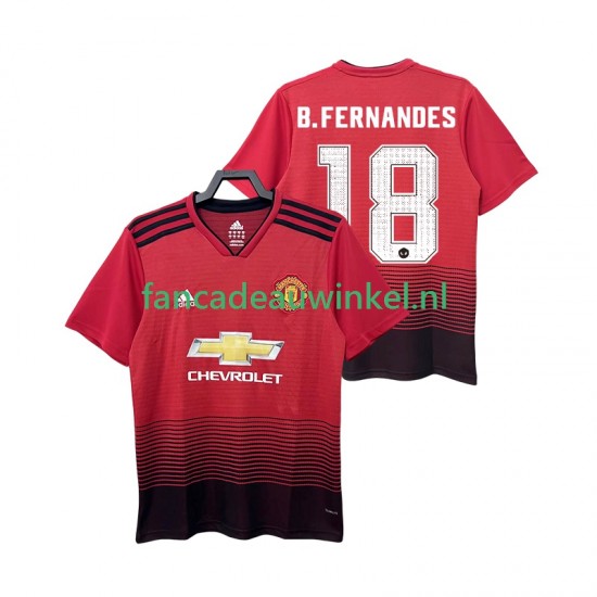 Manchester United Wedstrijdshirt met Korting B.FERNANDES 18 2018 2019 Retro Thuis Heren Korte Mouw