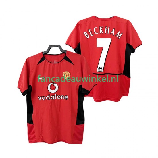Manchester United Wedstrijdshirt met Korting BECKHAM 7 Retro Thuis Heren 2004 2002 Korte Mouw