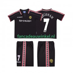 Manchester United Wedstrijdshirt met Korting Beckham 7 Retro Uit Kind 1998 1999 Korte Mouw