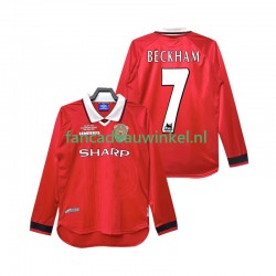 Manchester United Wedstrijdshirt met Korting Beckham 7 2000 Retro Thuis Heren 1999 Lange Mouw