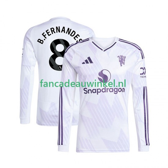 Manchester United Wedstrijdshirt met Korting Bruno Fernandes 8 Uit Heren 2025-26 Lange Mouw