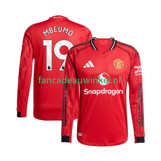Manchester United Wedstrijdshirt met Korting Bryan Mbeumo 19 Thuis Heren 2025-26 Lange Mouw