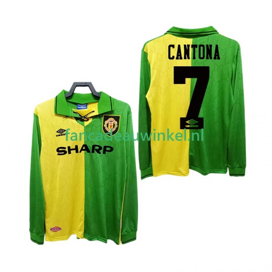 Manchester United Wedstrijdshirt met Korting CANTONA 7 1992 Retro Uit Heren 1994 Lange Mouw