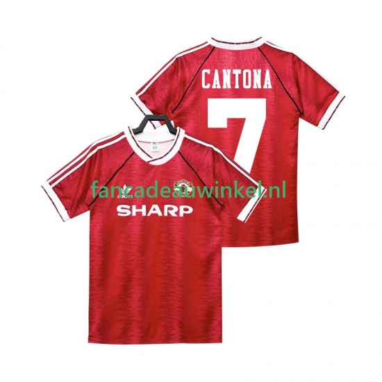 Manchester United Wedstrijdshirt met Korting CANTONA 7 1990 1992 Retro Thuis Heren Korte Mouw