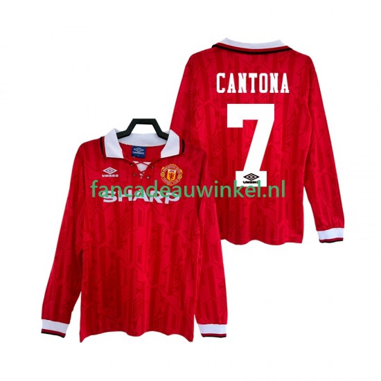 Manchester United Wedstrijdshirt met Korting CANTONA 7 1992 Retro Thuis Heren 1994 Lange Mouw