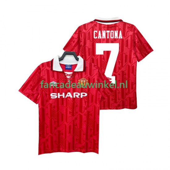 Manchester United Wedstrijdshirt met Korting CANTONA 7 1992 Retro Thuis Heren 1994 Korte Mouw