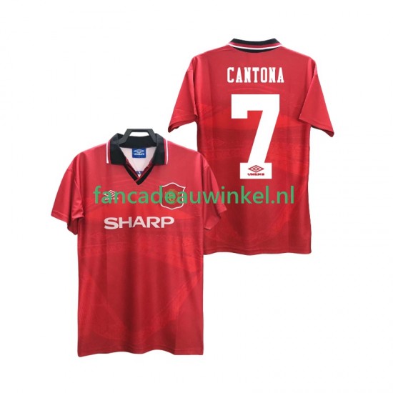 Manchester United Wedstrijdshirt met Korting CANTONA 7 1996 Retro Thuis Heren 1994 Korte Mouw