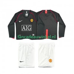 Manchester United Wedstrijdshirt met Korting 2007 Retro Uit Kind 2008 Lange Mouw