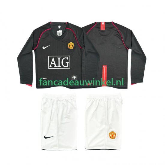 Manchester United Wedstrijdshirt met Korting 2007 Retro Uit Kind 2008 Lange Mouw