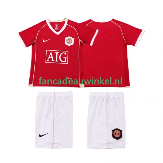 Manchester United Wedstrijdshirt met Korting 2007 Retro Thuis Kind 2006 Korte Mouw