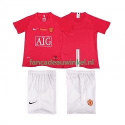Manchester United Wedstrijdshirt met Korting Champions League 2007 Retro Thuis Kind 2008 Korte Mouw