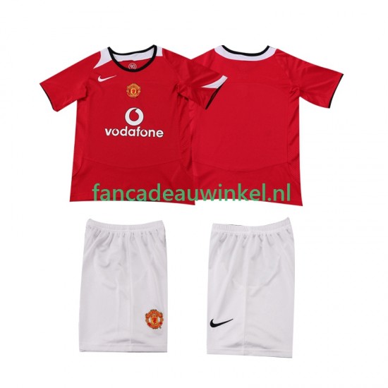 Manchester United Wedstrijdshirt met Korting 2005 Retro Thuis Kind 2006 Korte Mouw
