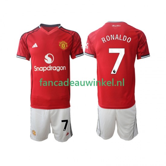 Manchester United Wedstrijdshirt met Korting Cristiano Ronaldo 7 Thuis Kind 2025-26 Korte Mouw
