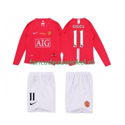 Manchester United Wedstrijdshirt met Korting GIGGS 11 Premier League 2009 Retro Thuis Kind 2008 Lange Mouw