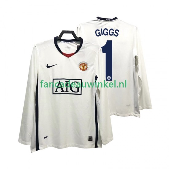Manchester United Wedstrijdshirt met Korting GIGGS 11 Premier League 2009 Retro Uit Heren 2008 Lange Mouw