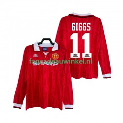 Manchester United Wedstrijdshirt met Korting GIGGS 11 1992 Retro Thuis Heren 1994 Lange Mouw