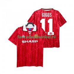 Manchester United Wedstrijdshirt met Korting GIGGS 11 1992 Retro Thuis Heren 1994 Korte Mouw