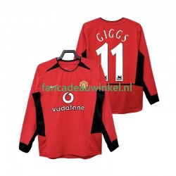 Manchester United Wedstrijdshirt met Korting GIGGS 11 Retro Thuis Heren 2004 2002 Lange Mouw