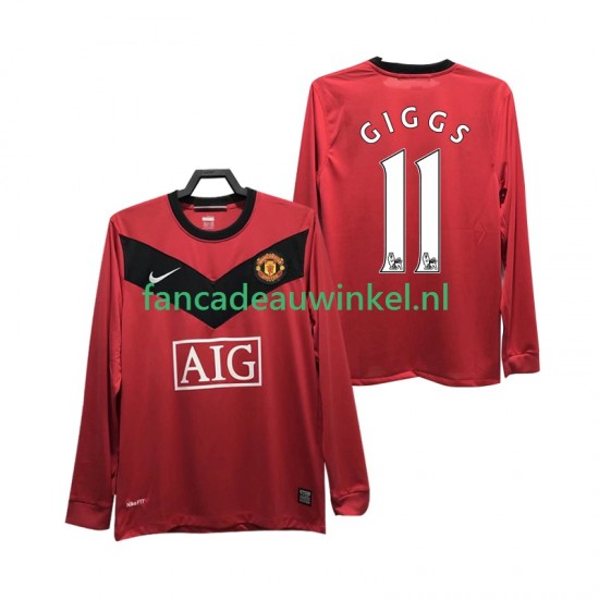 Manchester United Wedstrijdshirt met Korting GIGGS 11 2009 Retro Thuis Heren 2010 Lange Mouw