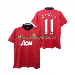 Manchester United Wedstrijdshirt met Korting GIGGS 11 2013 2014 Retro Thuis Heren Korte Mouw