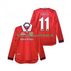 Manchester United Wedstrijdshirt met Korting Giggs 11 2000 Retro Thuis Heren 1999 Lange Mouw