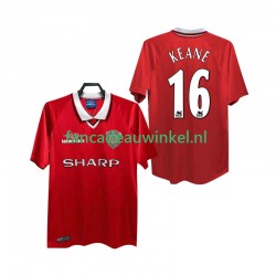 Manchester United Wedstrijdshirt met Korting Keane 16 2000 Retro Thuis Heren 1999 Korte Mouw