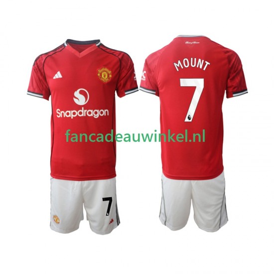 Manchester United Wedstrijdshirt met Korting Mason Mount 7 Thuis Kind 2025-26 Korte Mouw