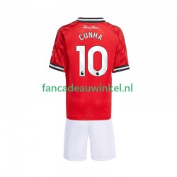 Manchester United Wedstrijdshirt met Korting Matheus Cunha 10 Thuis Kind 2025-26 Korte Mouw