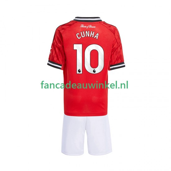 Manchester United Wedstrijdshirt met Korting Matheus Cunha 10 Thuis Kind 2025-26 Korte Mouw