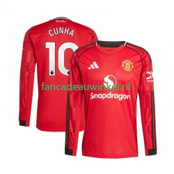 Manchester United Wedstrijdshirt met Korting Matheus Cunha 10 Thuis Heren 2025-26 Lange Mouw
