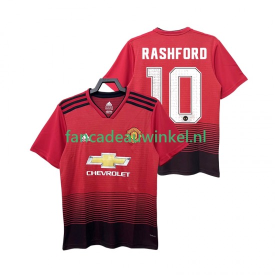 Manchester United Wedstrijdshirt met Korting RASHFORD 10 2018 2019 Retro Thuis Heren Korte Mouw