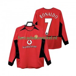 Manchester United Wedstrijdshirt met Korting RONALDO 7 Retro Thuis Heren 2004 2002 Lange Mouw