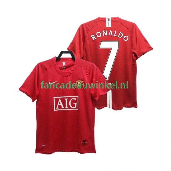 Manchester United Wedstrijdshirt met Korting RONALDO 7 Premier League 2007 Retro Thuis Heren 2008 Korte Mouw