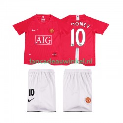 Manchester United Wedstrijdshirt met Korting ROONEY 10 Premier League 2007 Retro Thuis Kind 2008 Korte Mouw