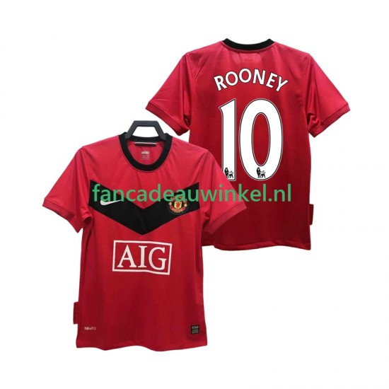 Manchester United Wedstrijdshirt met Korting ROONEY 10 2009 Retro Thuis Heren 2010 Korte Mouw