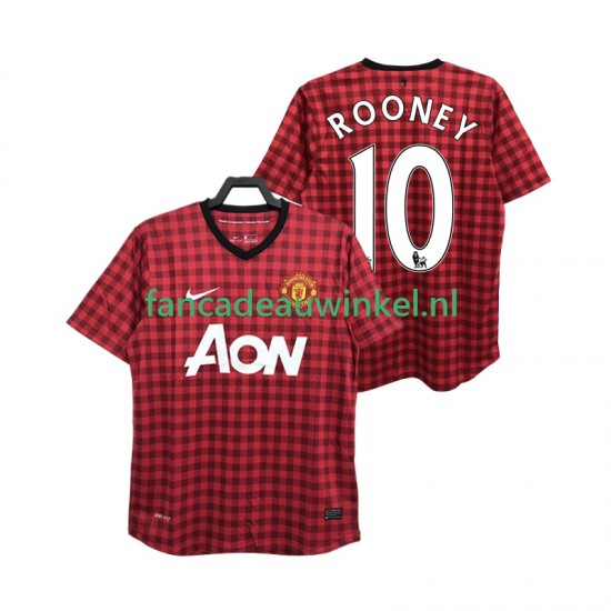 Manchester United Wedstrijdshirt met Korting ROONEY 10 2012 2013 Retro Thuis Heren Korte Mouw