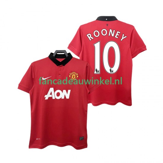 Manchester United Wedstrijdshirt met Korting ROONEY 10 2013 2014 Retro Thuis Heren Korte Mouw