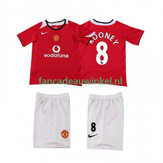 Manchester United Wedstrijdshirt met Korting ROONEY 8 2005 Retro Thuis Kind 2006 Korte Mouw