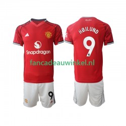 Manchester United Wedstrijdshirt met Korting Rasmus Hojlund 9 Thuis Kind 2025-26 Korte Mouw