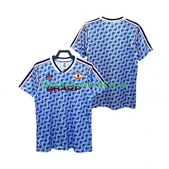 Manchester United Wedstrijdshirt met Korting 1990 1992 Retro Uit Heren Korte Mouw