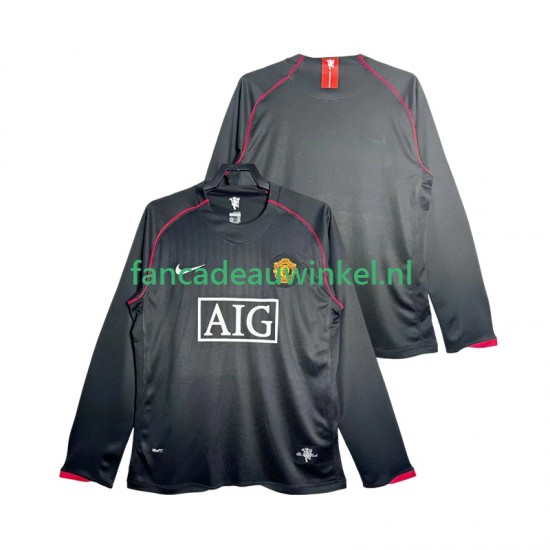 Manchester United Wedstrijdshirt met Korting 2007 Retro Uit Heren 2008 Lange Mouw