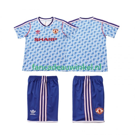 Manchester United Wedstrijdshirt met Korting 1990 1992 Retro Uit Kind Korte Mouw