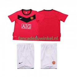 Manchester United Wedstrijdshirt met Korting 2009 Retro Thuis Kind 2010 Korte Mouw