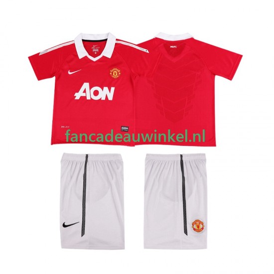 Manchester United Wedstrijdshirt met Korting Retro Thuis Kind 2011 2010 Korte Mouw