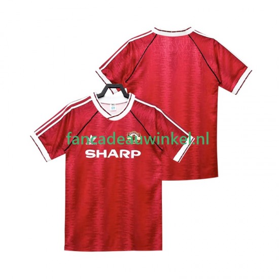 Manchester United Wedstrijdshirt met Korting 1990 1992 Retro Thuis Heren Korte Mouw