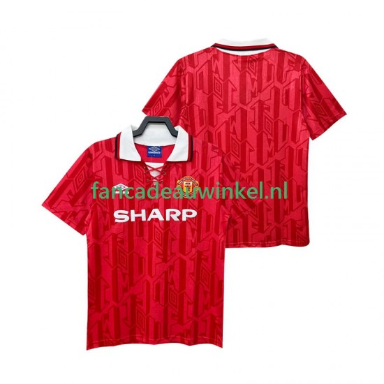 Manchester United Wedstrijdshirt met Korting 1992 Retro Thuis Heren 1994 Korte Mouw