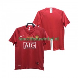 Manchester United Wedstrijdshirt met Korting 2007 Retro Thuis Heren 2008 Korte Mouw