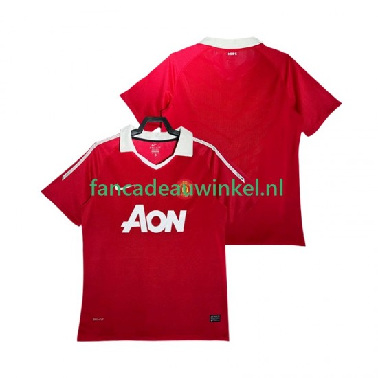 Manchester United Wedstrijdshirt met Korting Retro Thuis Heren 2011 2010 Korte Mouw
