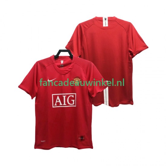 Manchester United Wedstrijdshirt met Korting Premier League 2007 Retro Thuis Heren 2008 Korte Mouw